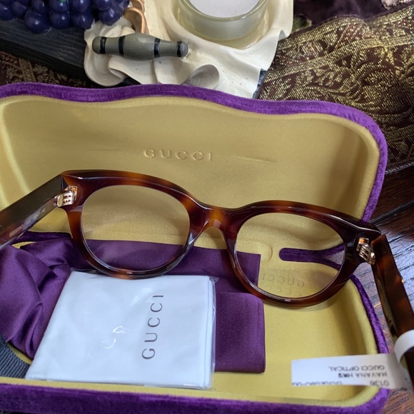 Authentic GUCCI 48 cat Crystals stars Acetate optical glasses - Picture 6 of 13